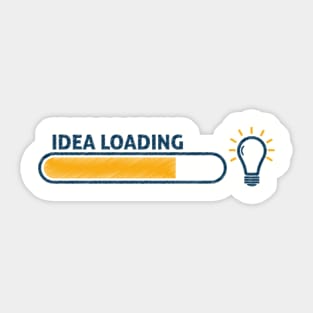 Idea Loading Shirt with Light Bulb and Loading Bar Long Sleeve Sticker